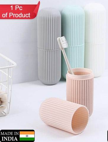 CAPSULE SHAPE MULTIPURPOSE TRAVEL STORAGE BOTTLE, TOOTH BRUSH STORAGE BOTTLE ,TOOTH BRUSH COVER (SET-1)